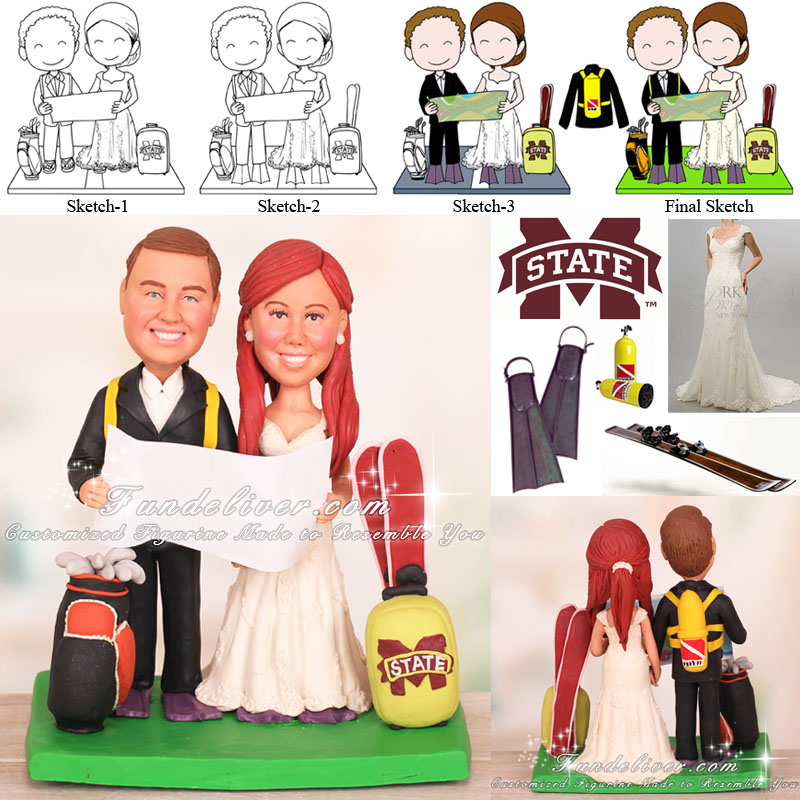 Travel Wedding Cake Toppers